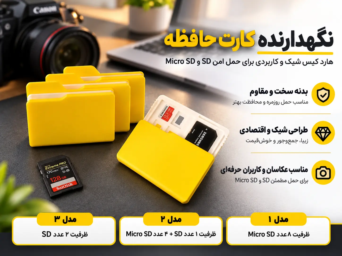 SD Card Holder Folder-FLD هاردکیس نگهدارنده sd card طرح فولدر